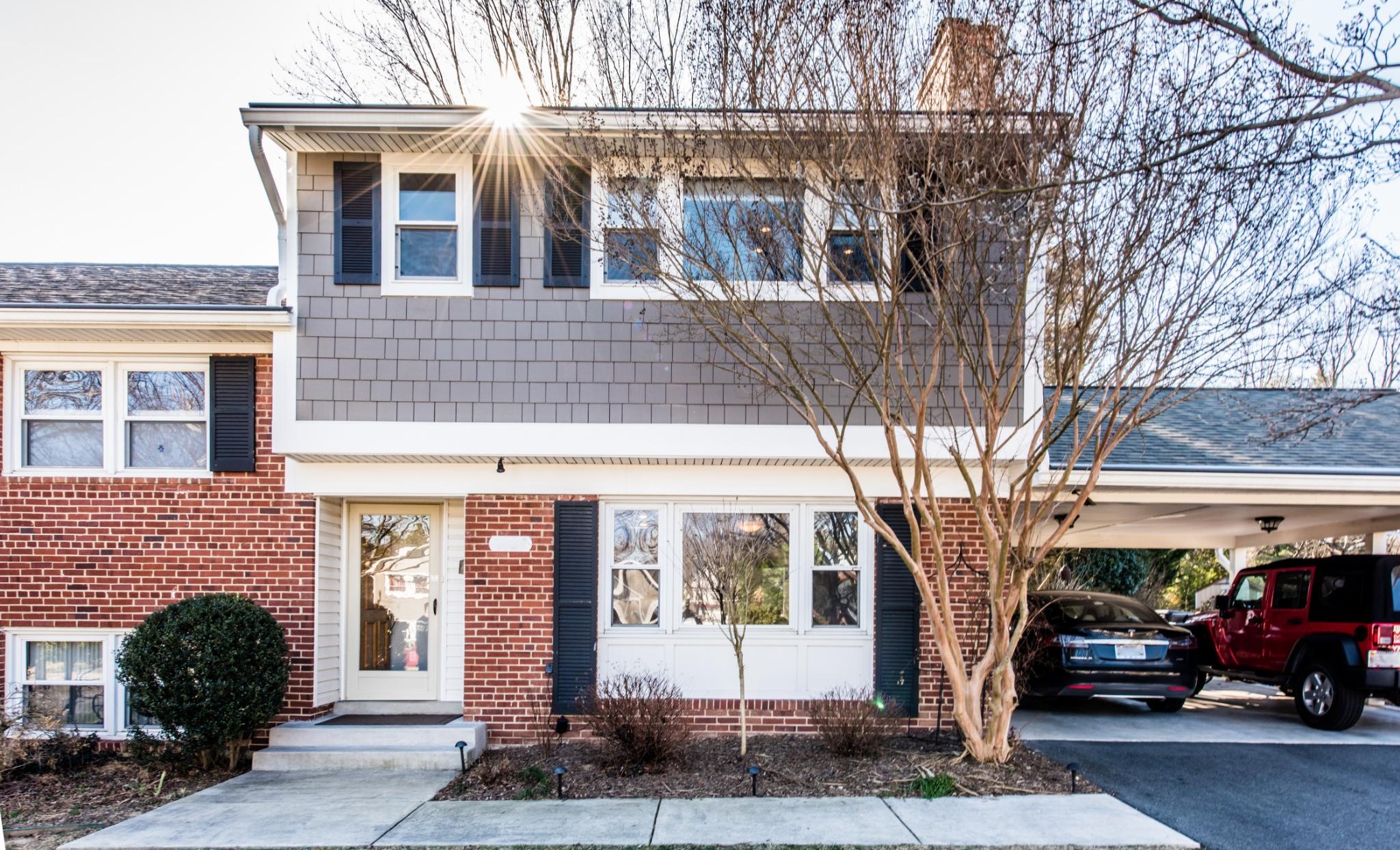 Exterior of Northern Virginian home with new carport